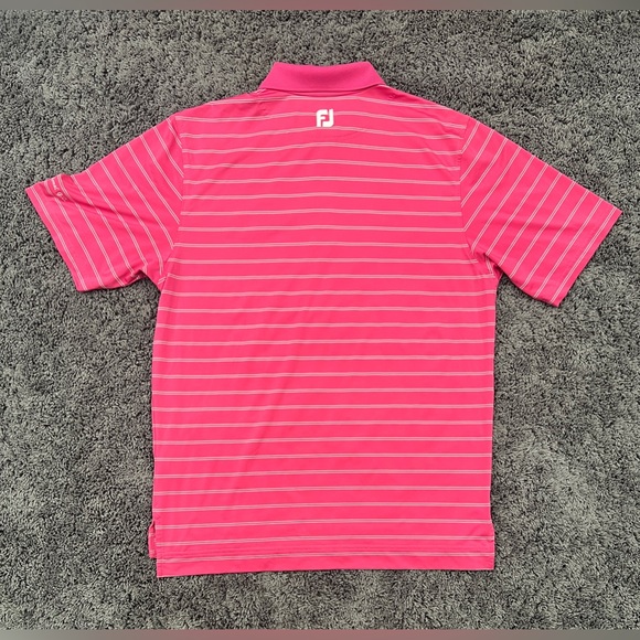 FootJoy FJ Polo Shirt Pink Naples National GC Striped Golf Men’s Large - EUC! - Picture 8 of 8